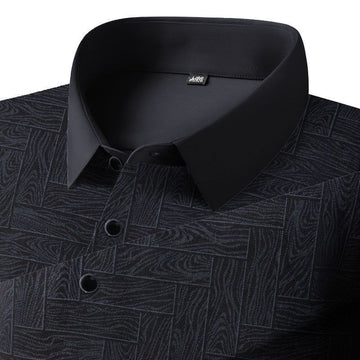Midnight Herringbone Luxe Polo T-Shirt