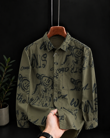 Urban Art Printed Long Sleeve Shirt