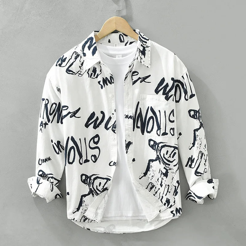 Urban Art Printed Long Sleeve Shirt