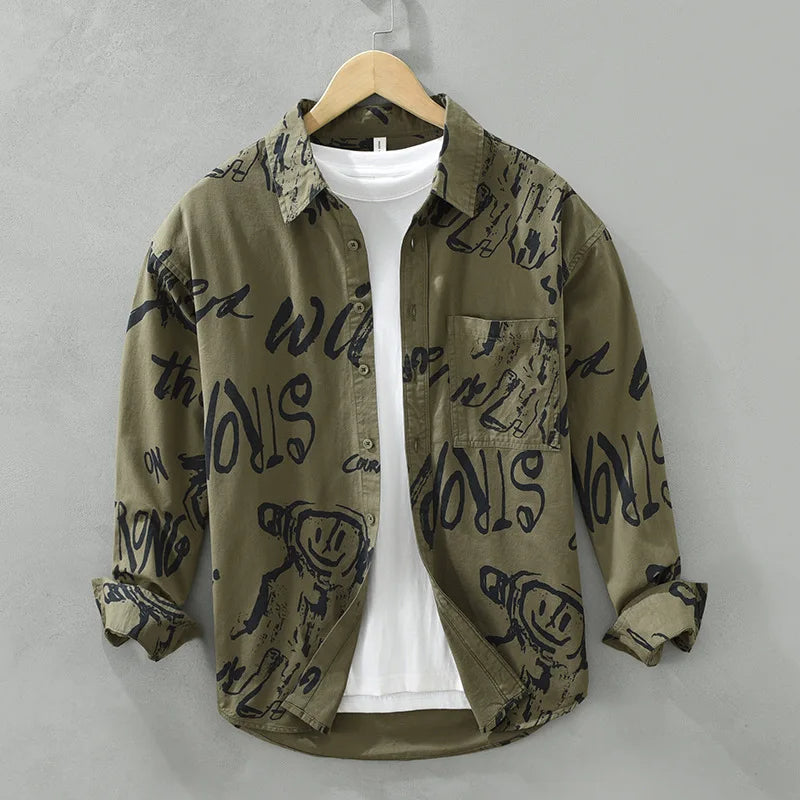 Urban Art Printed Long Sleeve Shirt