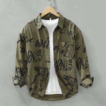 Urban Art Printed Long Sleeve Shirt